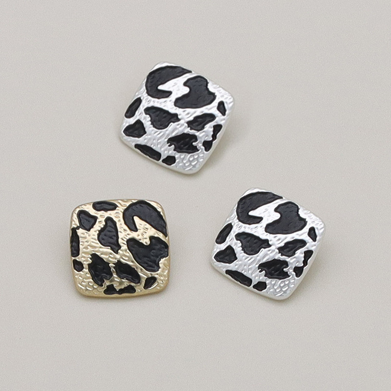 Button Hole Cutter - 6PCS/lot 23mm Square Leopard Print Metal