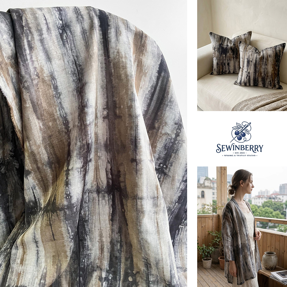 Sewing Tie Dye - Purple Brown Ethnic Tie Dye Polyester