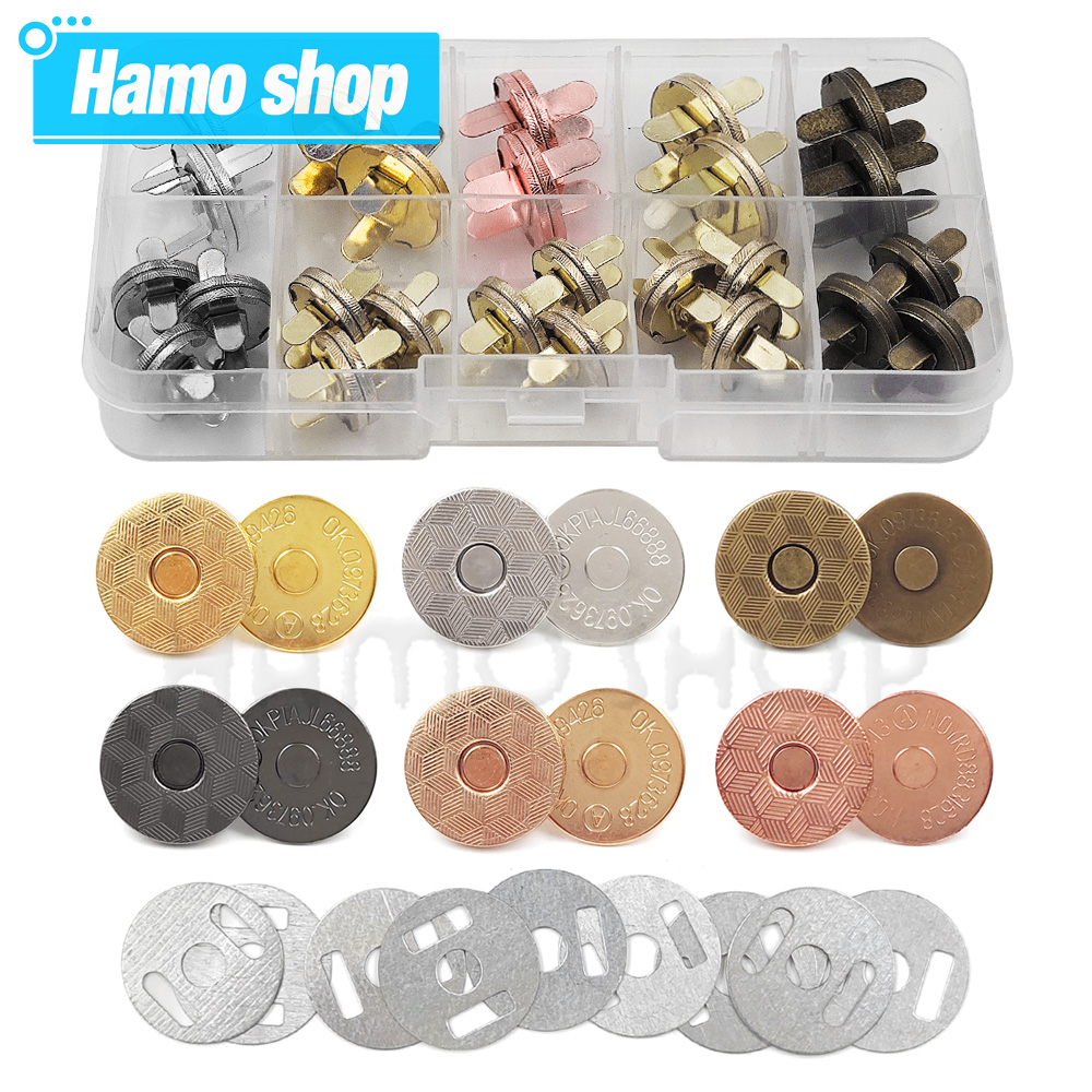 Button Hole Cutter - 20sets/lot 10mm-18mm Magnetic Buttons Bags Clasp