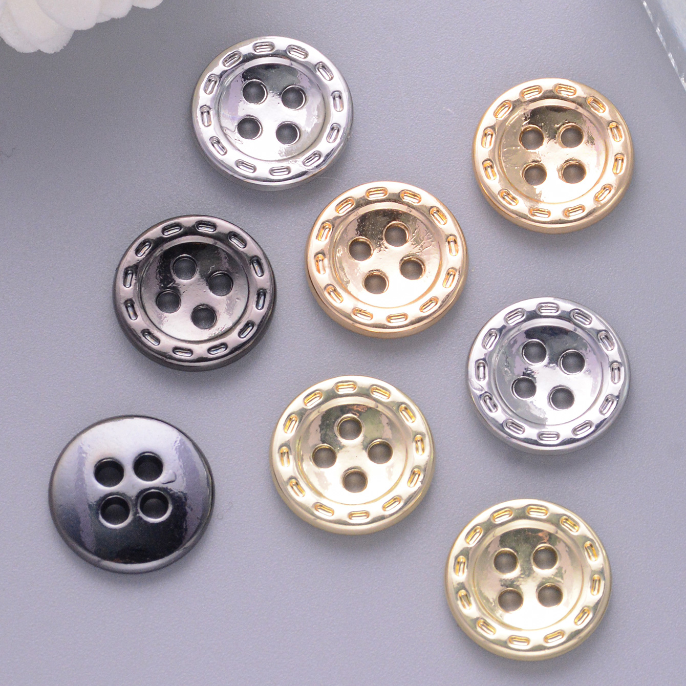 Button Hole Cutter - 10Pcs/Pack 12mm 4-Hole Round Metal Buttons