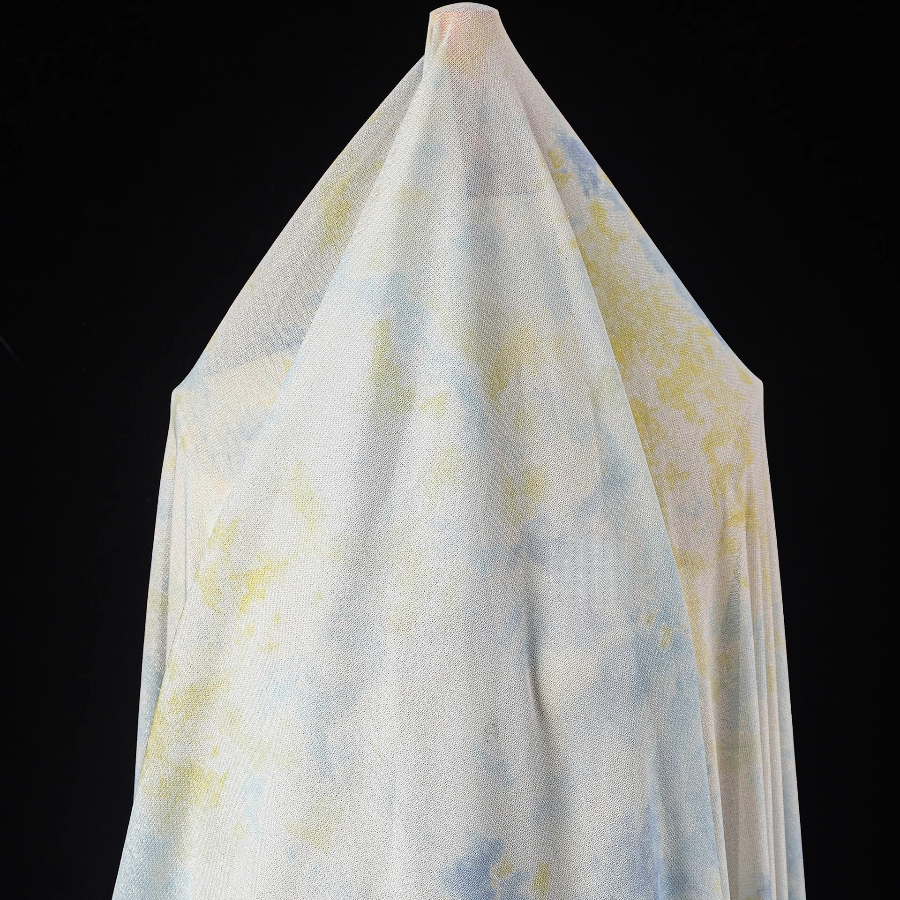 Tie Dye Knit Fabric Yellow Whi - Sewing Tie Dye ulasan dan harga