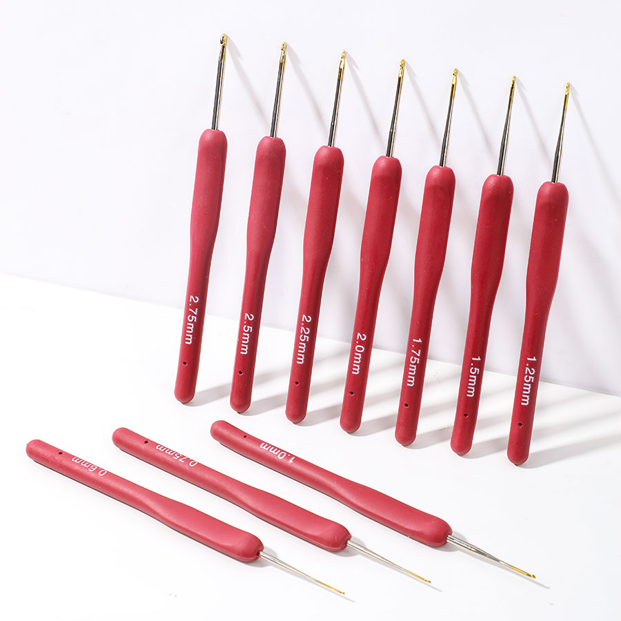 10pcs Red Crochet Set Kit Sili - Textile Sewing Kit ulasan dan harga