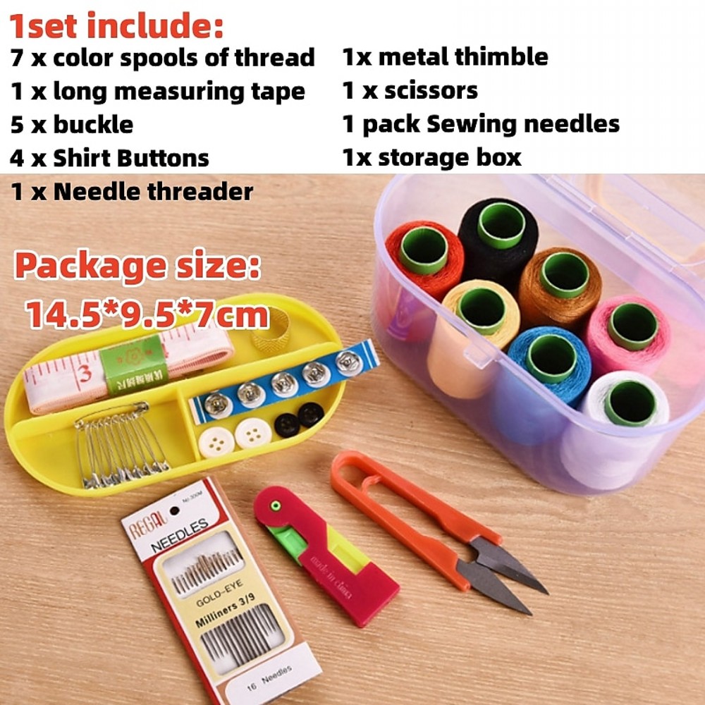 1Set Large Sewing Box Set Hous - Textile Sewing Kit ulasan dan harga