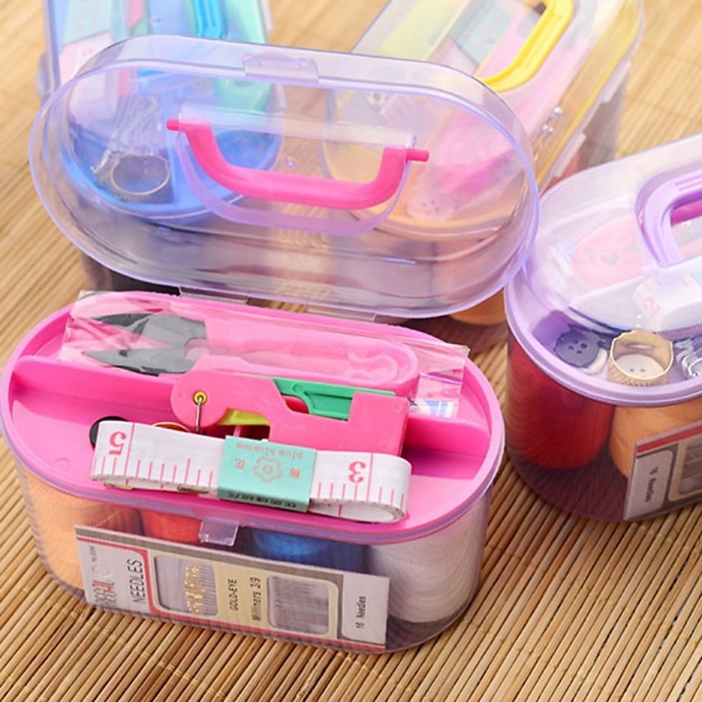 1Set Large Sewing Box Set Hous - Textile Sewing Kit ulasan dan harga