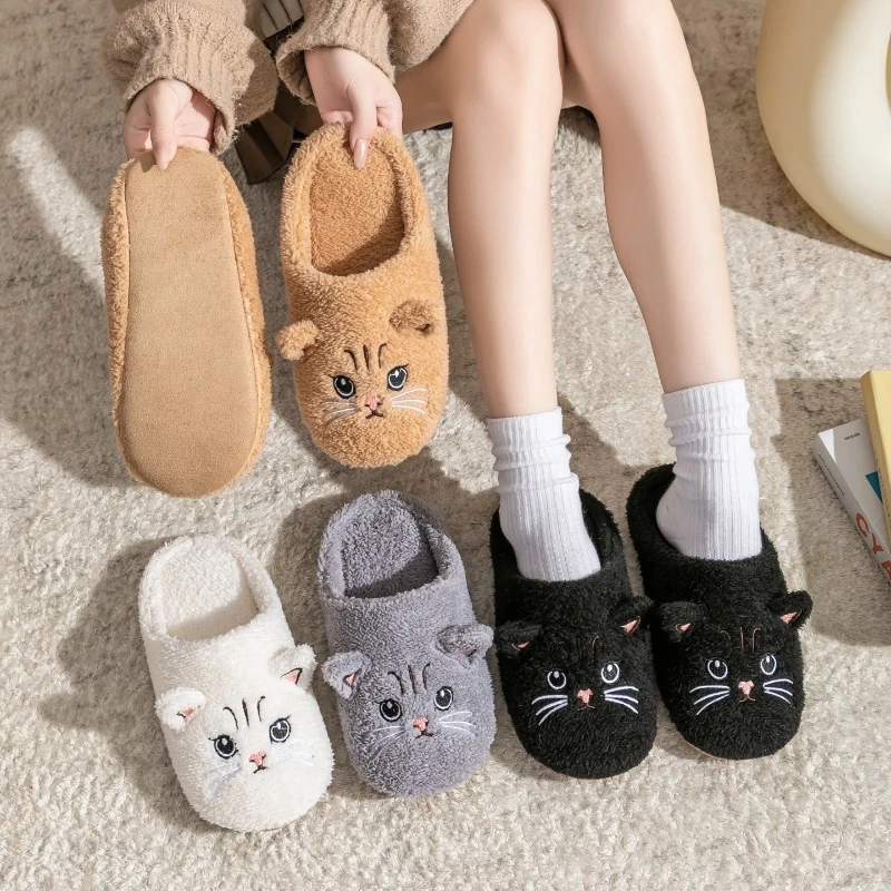 Non-Slip Soft Plush Cat Slippe - Sewing House ulasan dan harga
