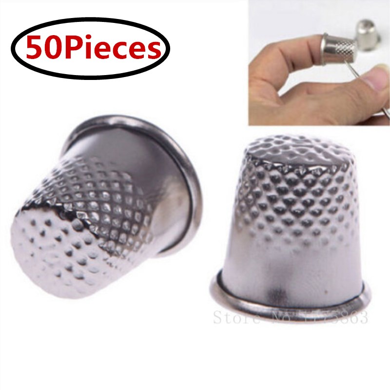 50pcs 18mm Finger Thimbles Met - Sewing Thimble Metal ulasan dan harga