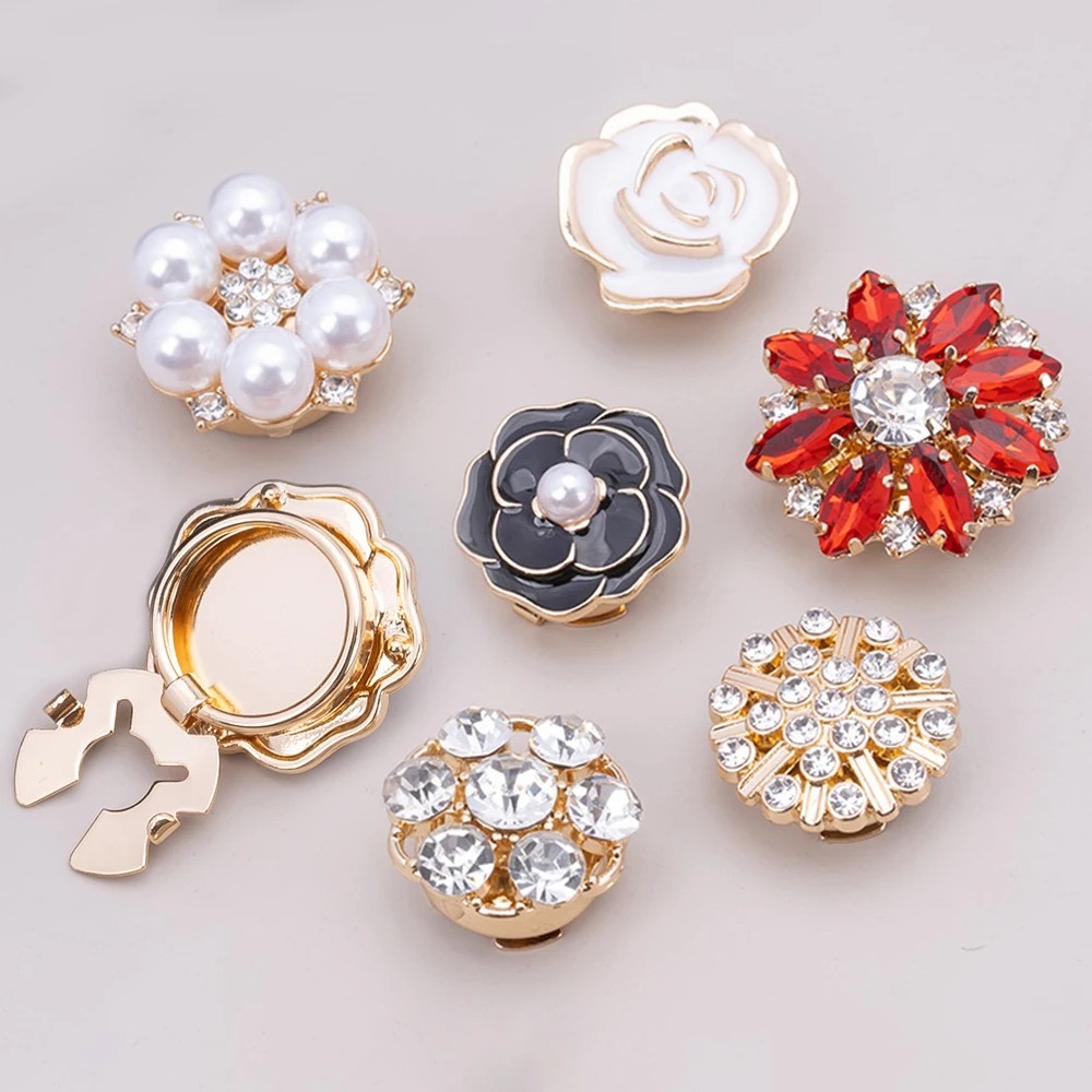 Crystal Pearl Button Covers De - Button Hole Cutter ulasan dan harga