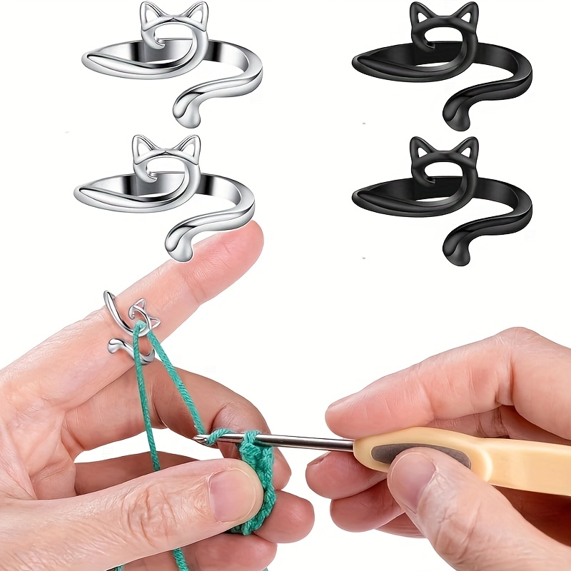 2pcs Adjustable Knitting Croch - Sewing Thimble Metal ulasan dan harga