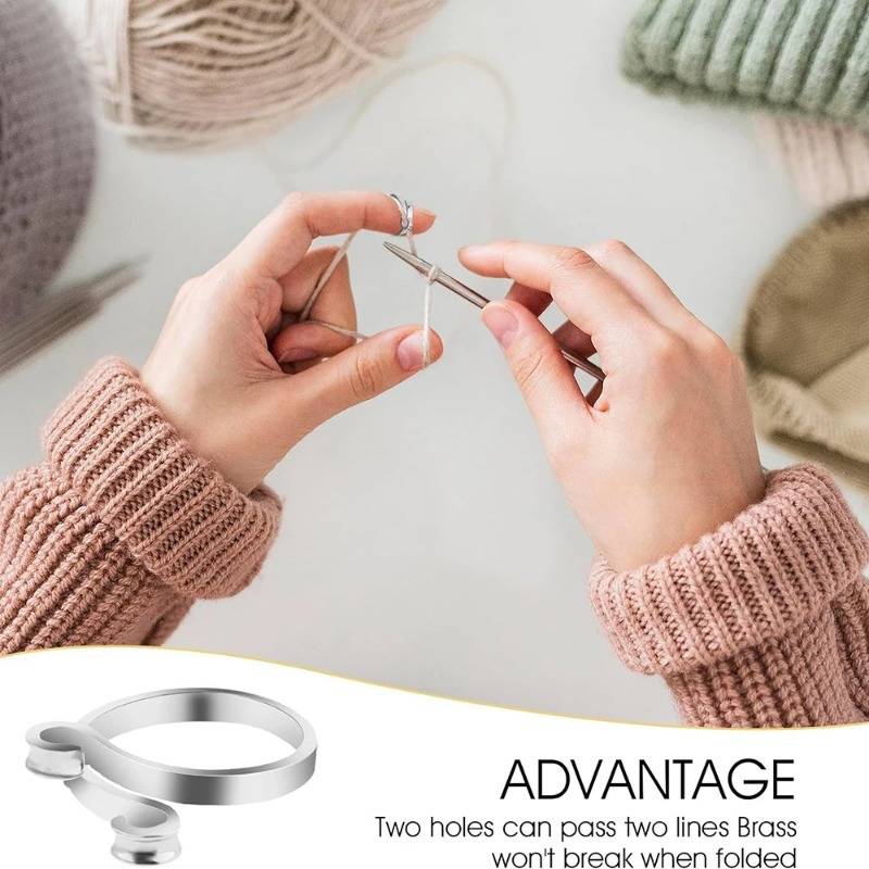 2pcs Adjustable Knitting Croch - Sewing Thimble Metal ulasan dan harga