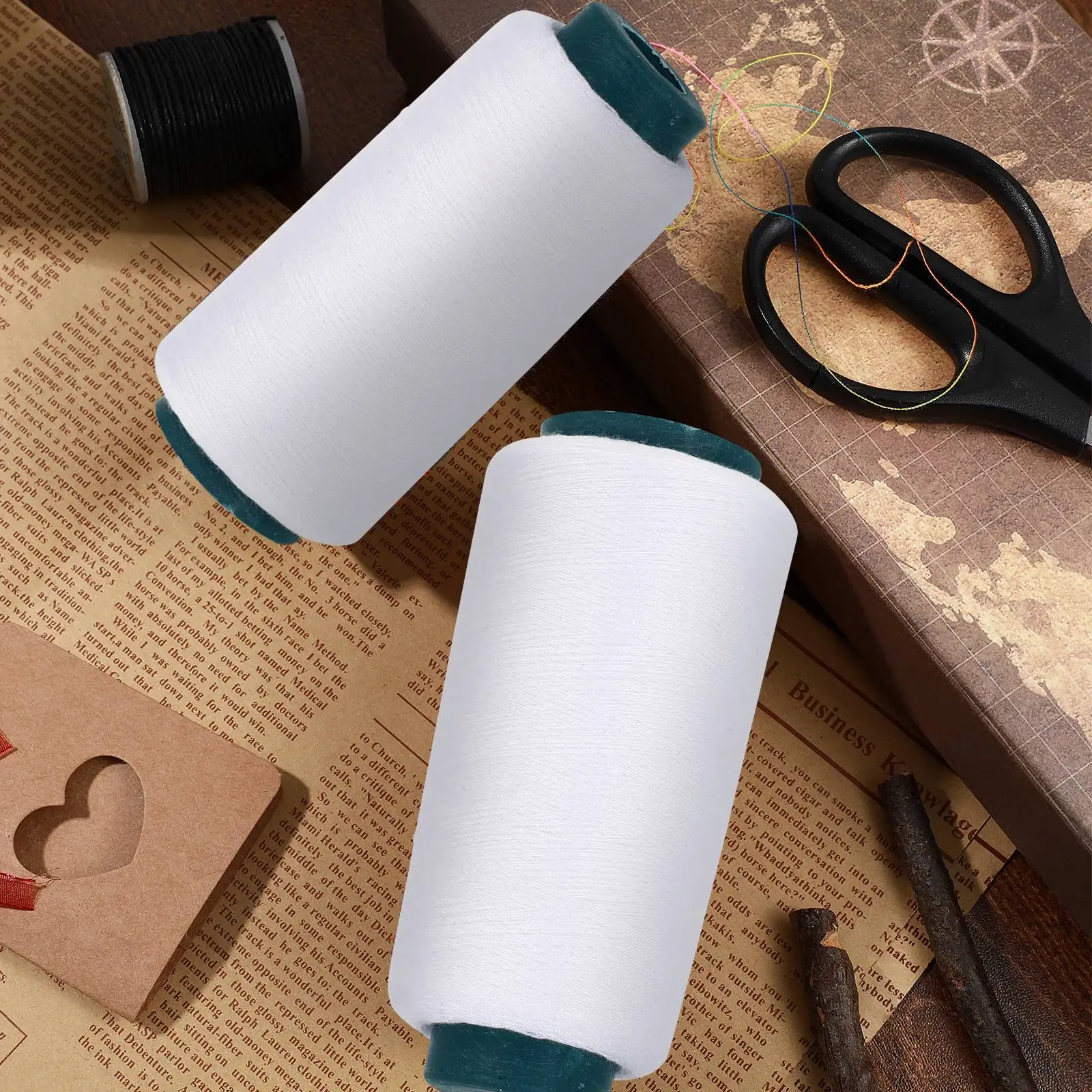 3000 Yards,2pcs,Bleached White - Sewing Thread In Textile ulasan dan harga