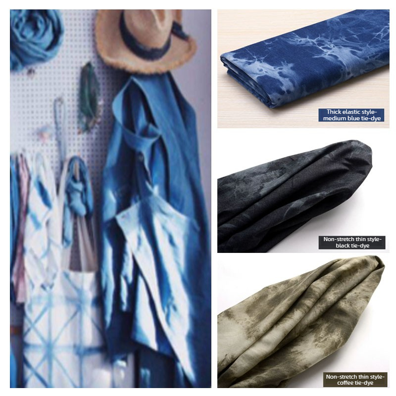 Soft Tie-Dye Washed Denim Fabr - Sewing Tie Dye ulasan dan harga