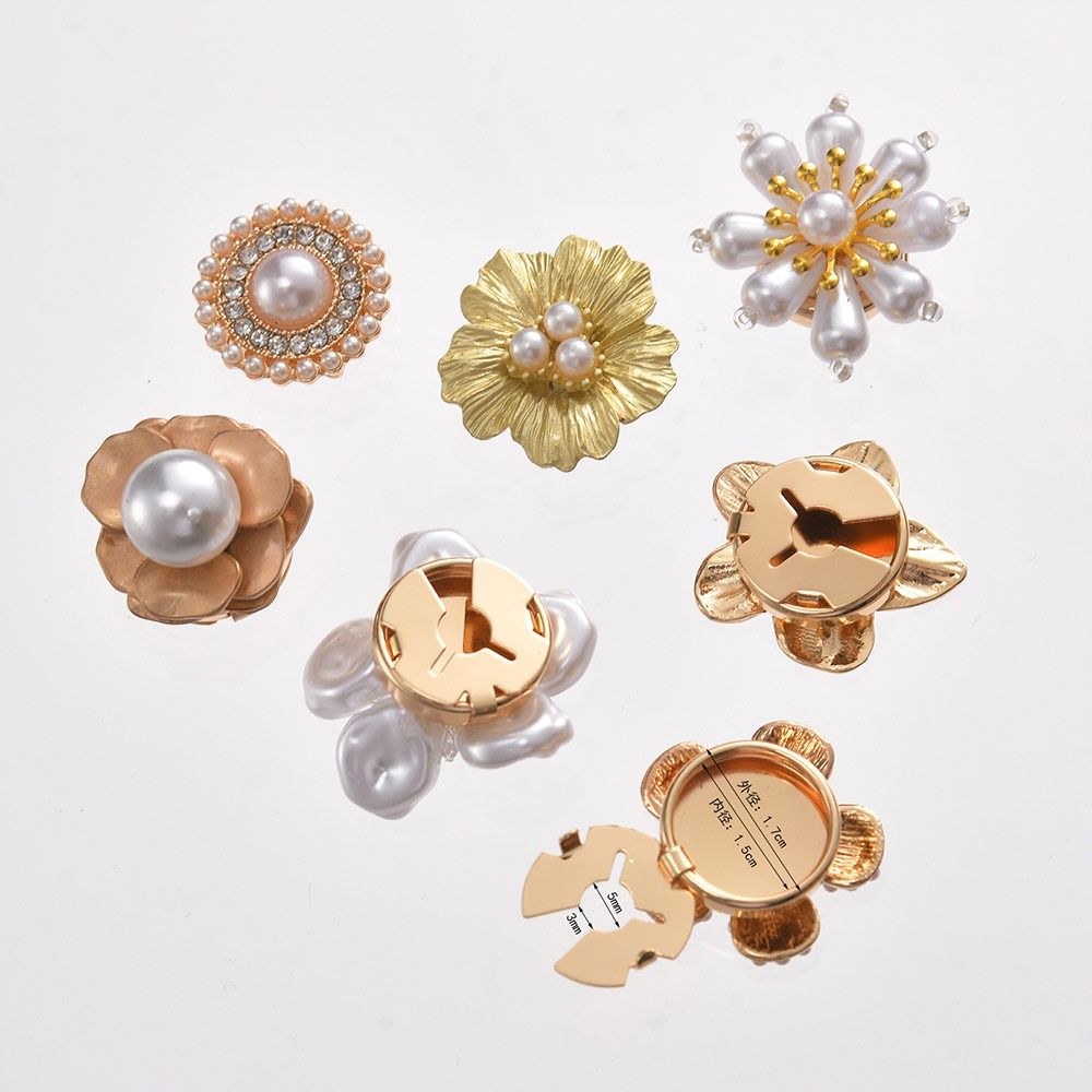 Rhinestone Pearl Flower Button - Button Hole Cutter ulasan dan harga