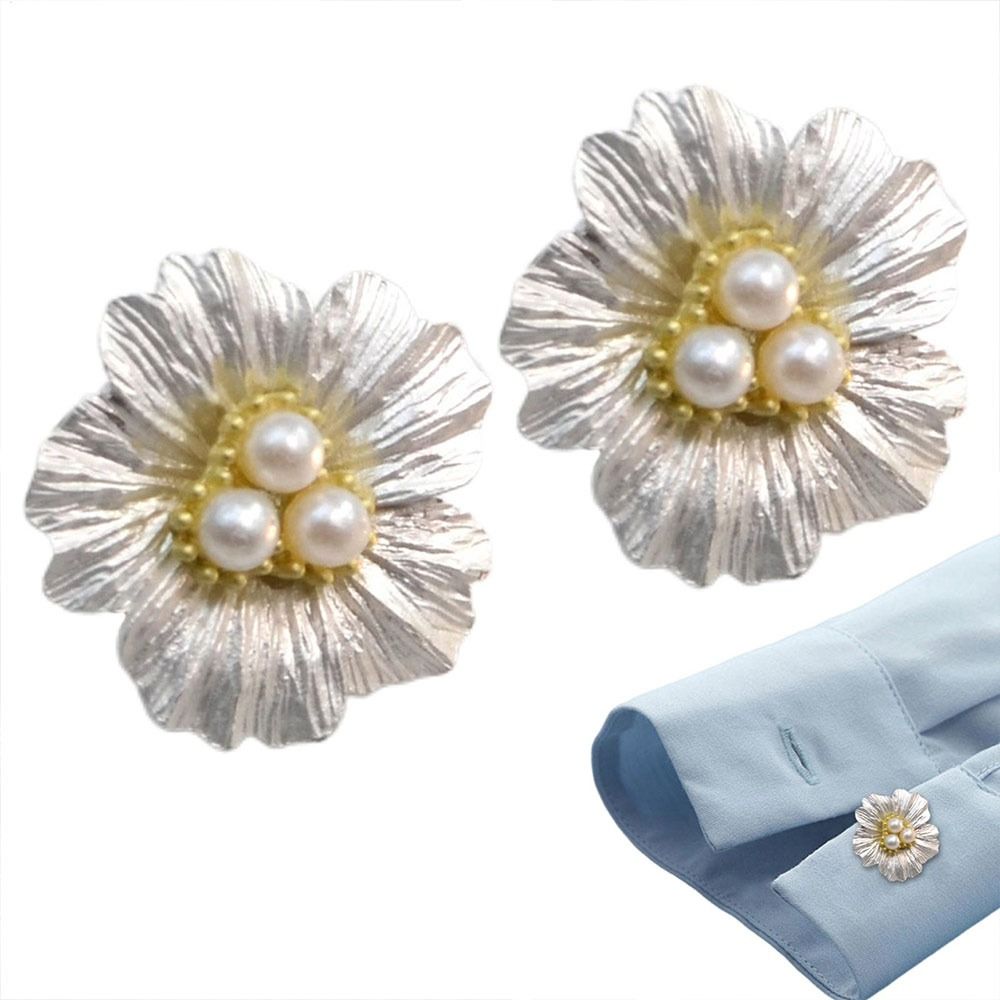 Rhinestone Pearl Flower Button - Button Hole Cutter ulasan dan harga