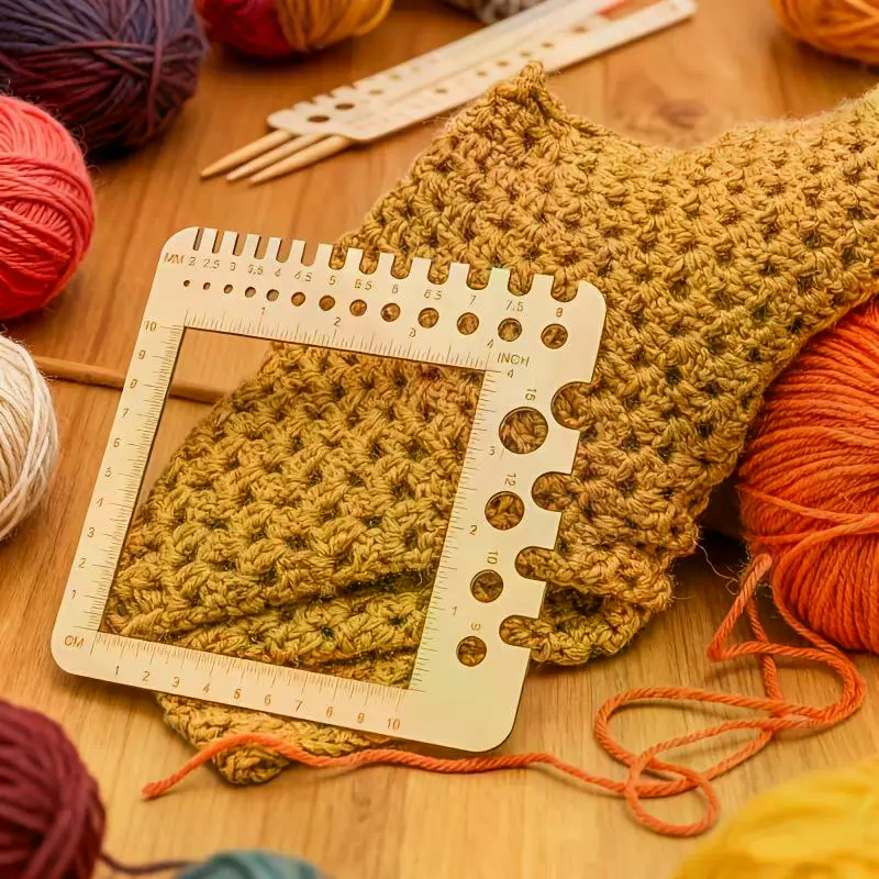 Wood Knitting Needle Gauge Squ - Sewing Lab ulasan dan harga