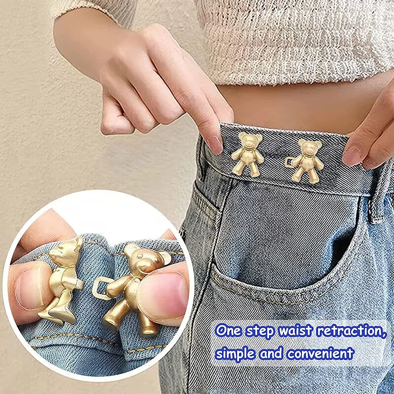 1Pair Cute Bear Jeans Button P - Button Hole Cutter ulasan dan harga