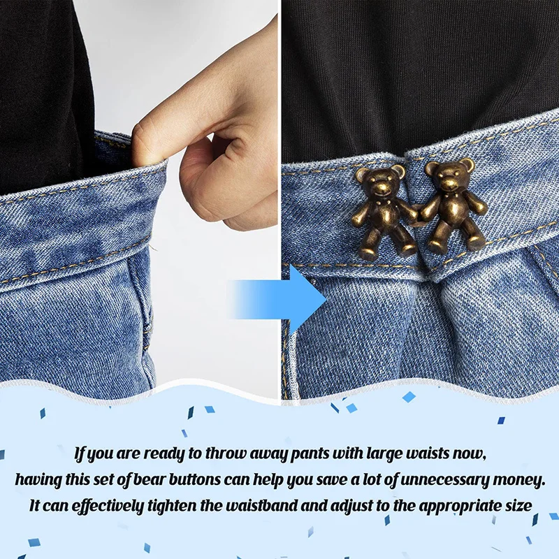 1Pair Cute Bear Jeans Button P - Button Hole Cutter ulasan dan harga