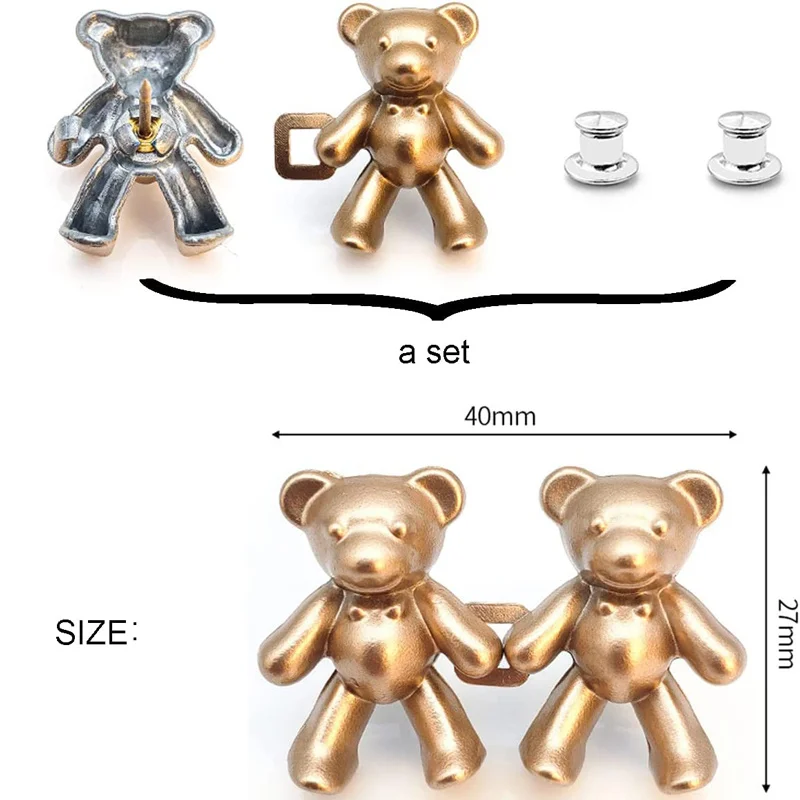 1Pair Cute Bear Jeans Button P - Button Hole Cutter ulasan dan harga